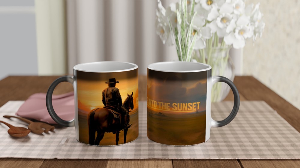 Ride Into The Sunset Western Cowboy Mug — view 3