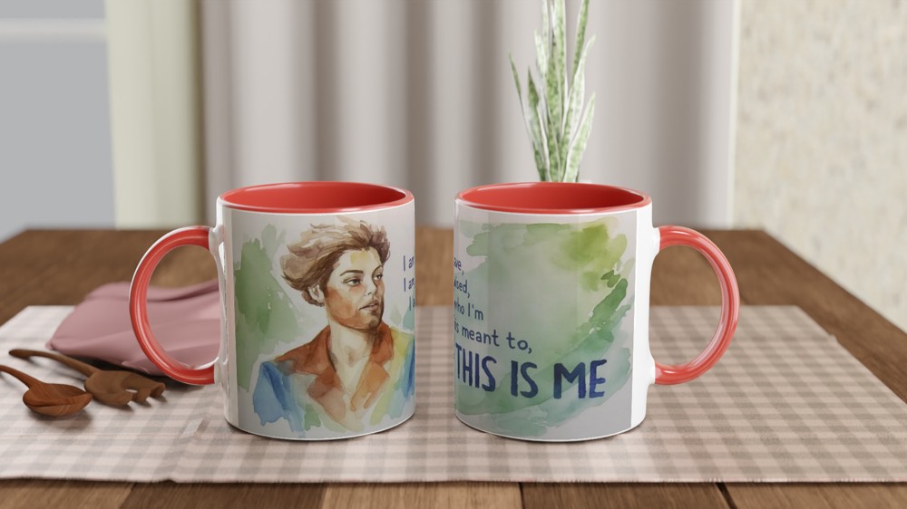 This Is Me Inspirational Watercolor Portrait Mug — view 7