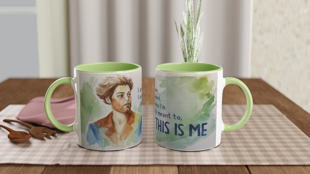 This Is Me Inspirational Watercolor Portrait Mug — view 5