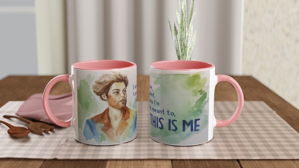 This Is Me Inspirational Watercolor Portrait Mug — view 6