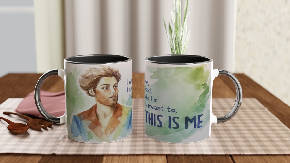 This Is Me Inspirational Watercolor Portrait Mug — view 9