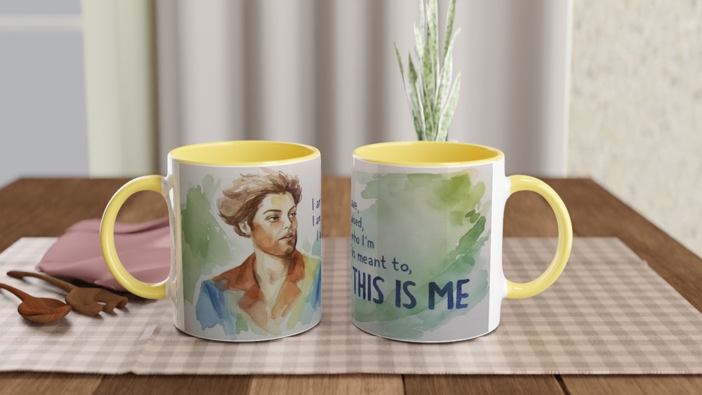 This Is Me Inspirational Watercolor Portrait Mug — view 8