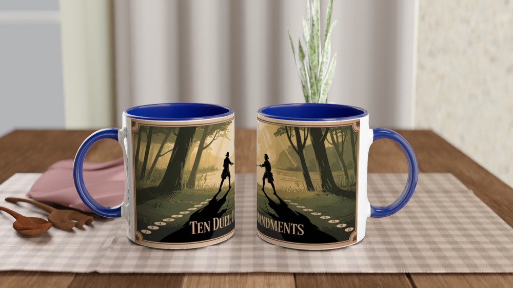 Ten Duel Commandments Historical Duel Scene Mug — view 4