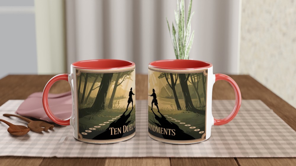 Ten Duel Commandments Historical Duel Scene Mug — view 7