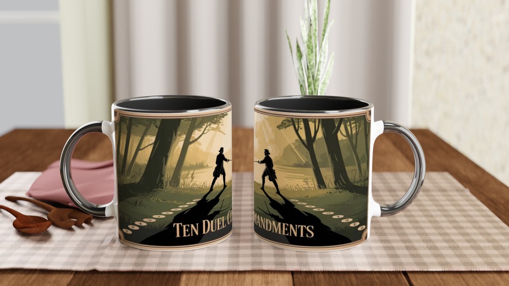 Ten Duel Commandments Historical Duel Scene Mug — view 9