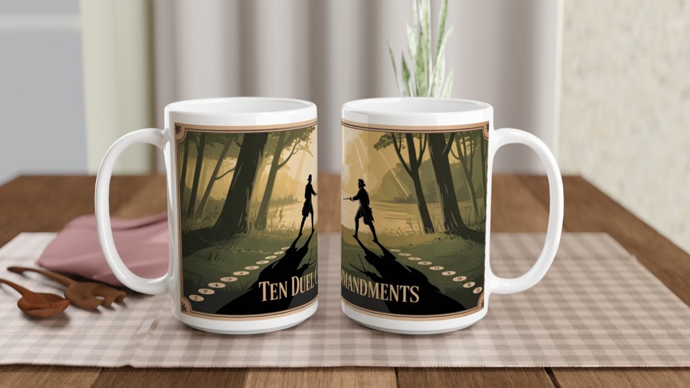 Ten Duel Commandments Historical Duel Scene Mug — view 2