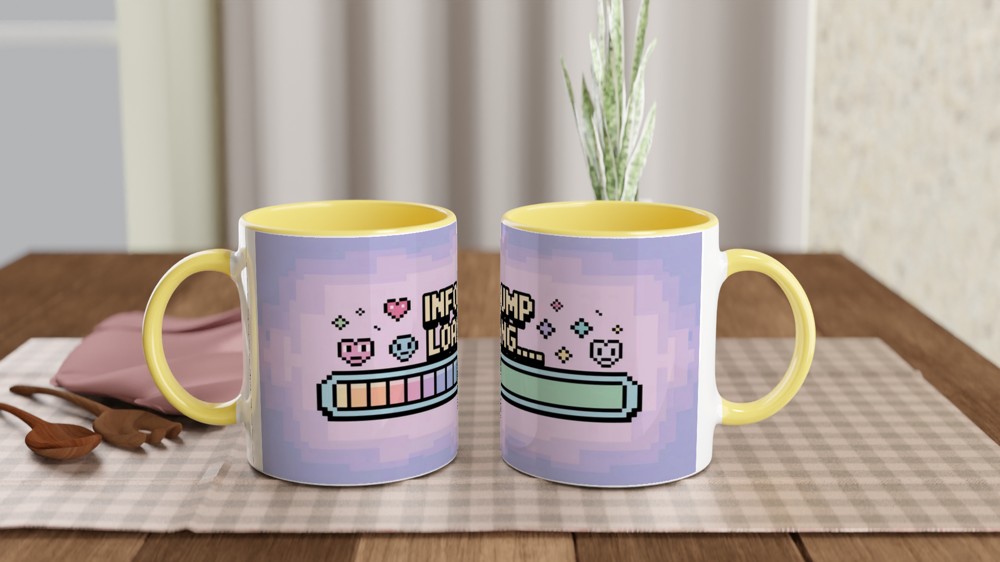 Infodump Loading Pixel Art Retro Gaming Style Mug — view 8
