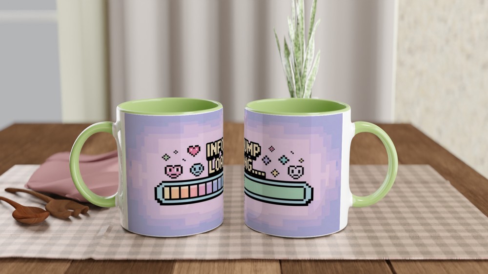 Infodump Loading Pixel Art Retro Gaming Style Mug — view 5