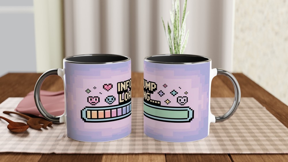 Infodump Loading Pixel Art Retro Gaming Style Mug — view 9