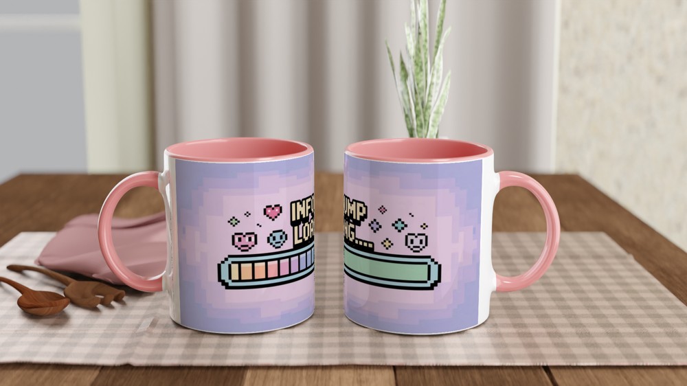 Infodump Loading Pixel Art Retro Gaming Style Mug — view 6