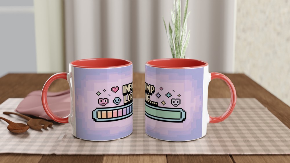 Infodump Loading Pixel Art Retro Gaming Style Mug — view 7