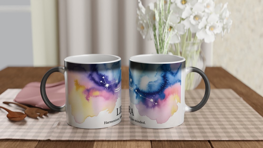 Libra Zodiac Mug | Astrology Constellation Gift | Star Sign Birthday Present | Harmonious Diplomatic Fair-Minded Mug — view 3
