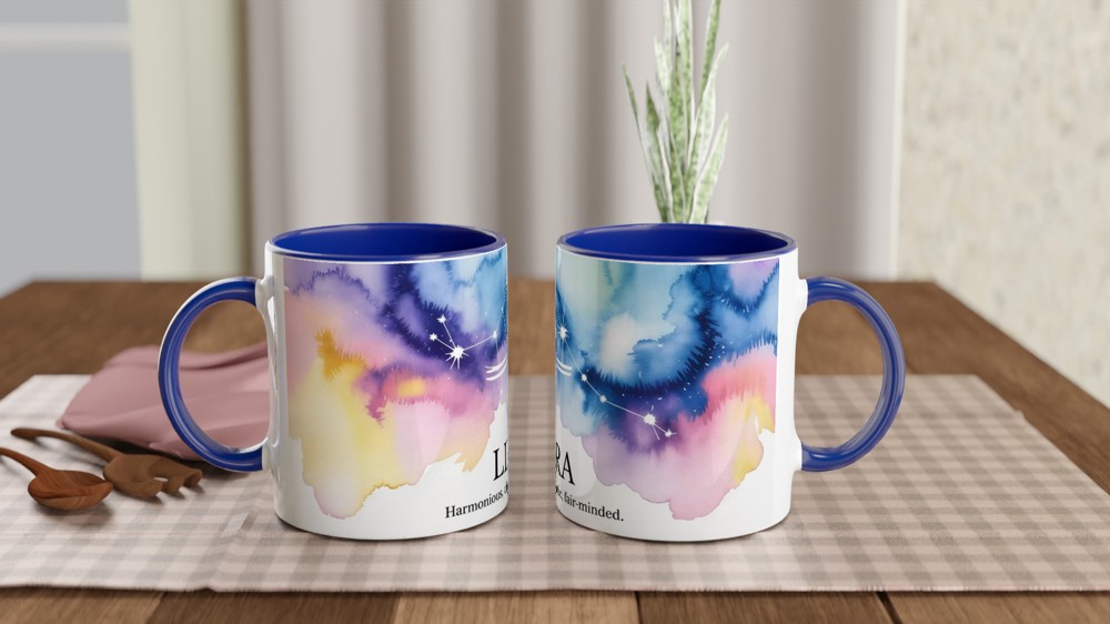 Libra Zodiac Mug | Astrology Constellation Gift | Star Sign Birthday Present | Harmonious Diplomatic Fair-Minded Mug — view 4
