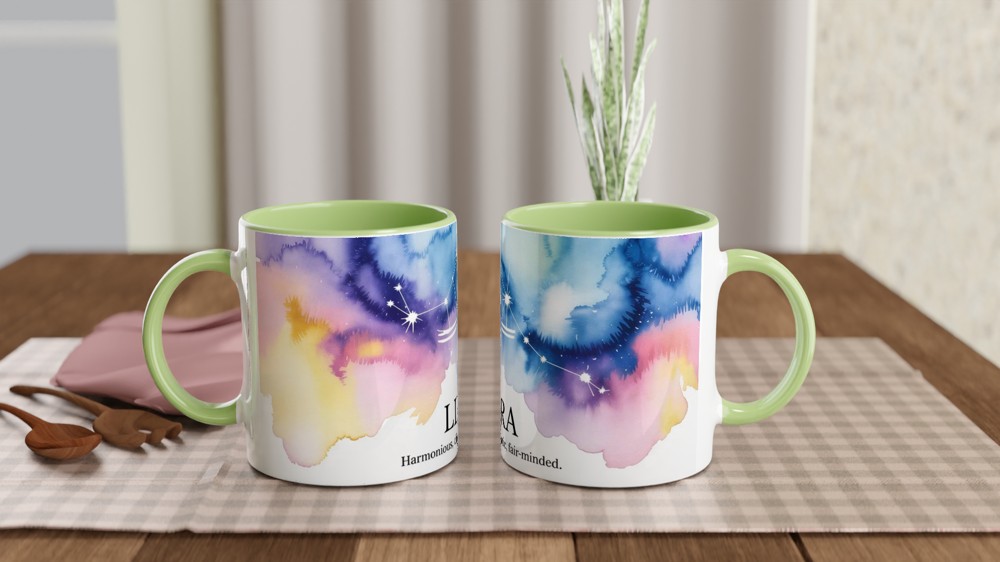 Libra Zodiac Mug | Astrology Constellation Gift | Star Sign Birthday Present | Harmonious Diplomatic Fair-Minded Mug — view 5