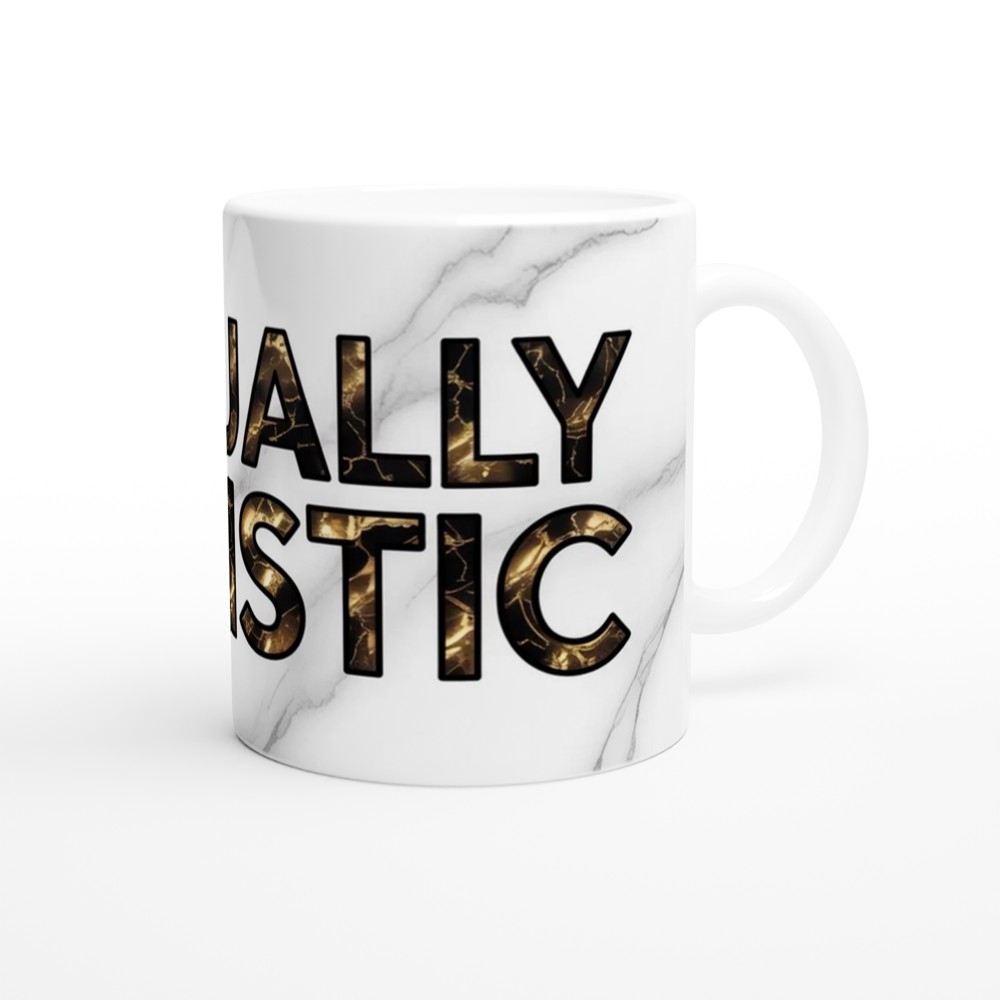 Actually Autistic Mug | Gold Marble Neurodiversity Gift | Autistic Pride Present | Minimalist Positivity Mug — view 12