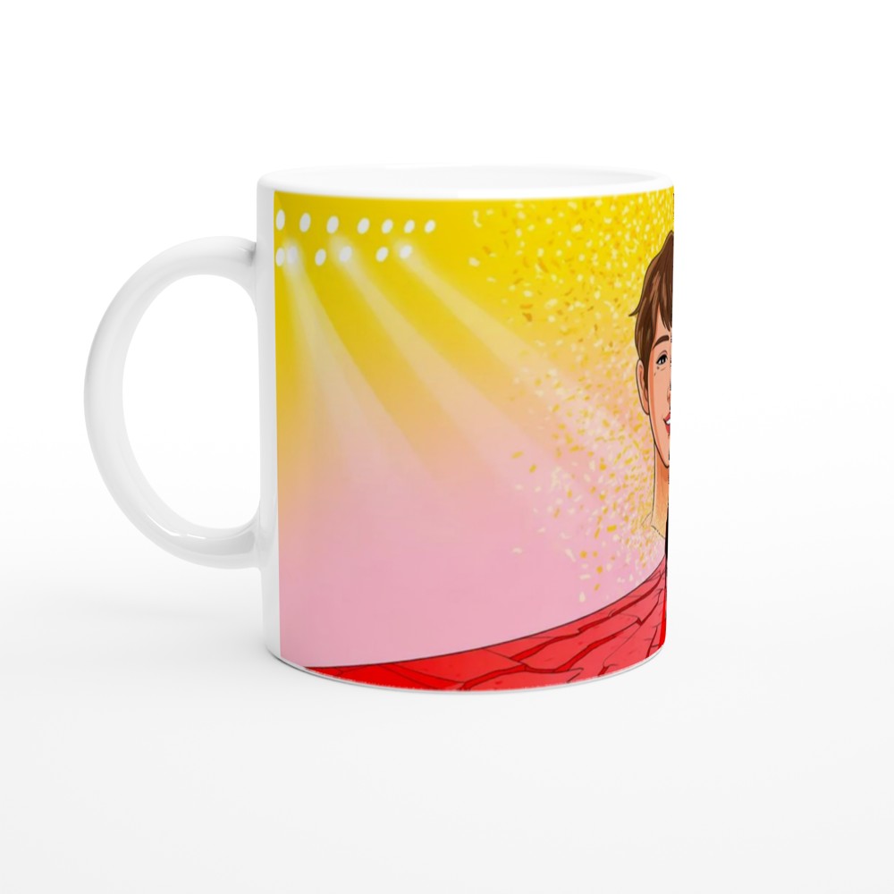Duality Light and Dark Split Face Illustration Mug — view 10