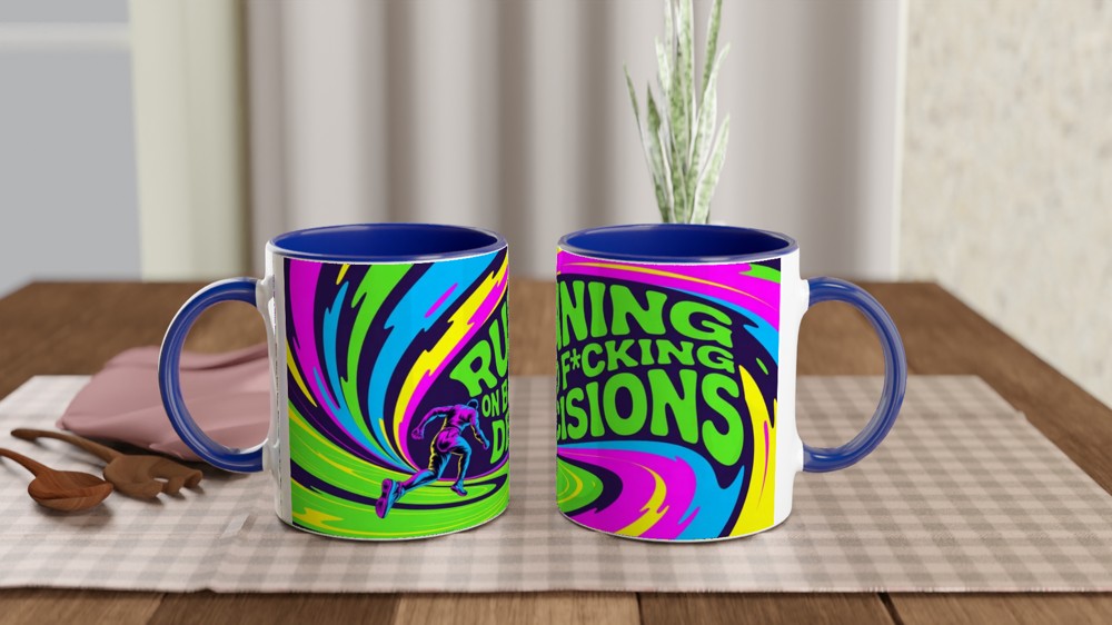 Running On Bad F*cking Decisions Psychedelic Mug — view 4