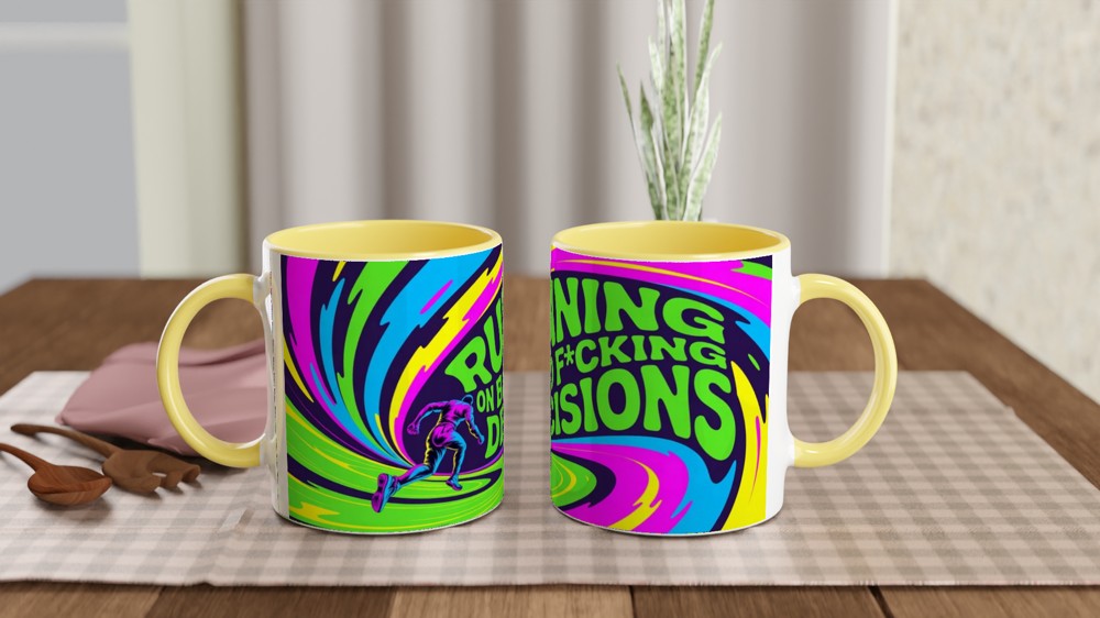 Running On Bad F*cking Decisions Psychedelic Mug — view 8