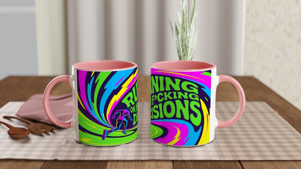 Running On Bad F*cking Decisions Psychedelic Mug — view 6