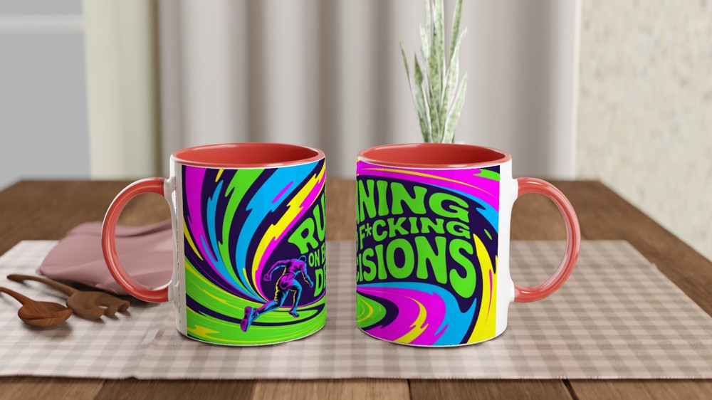 Running On Bad F*cking Decisions Psychedelic Mug — view 7