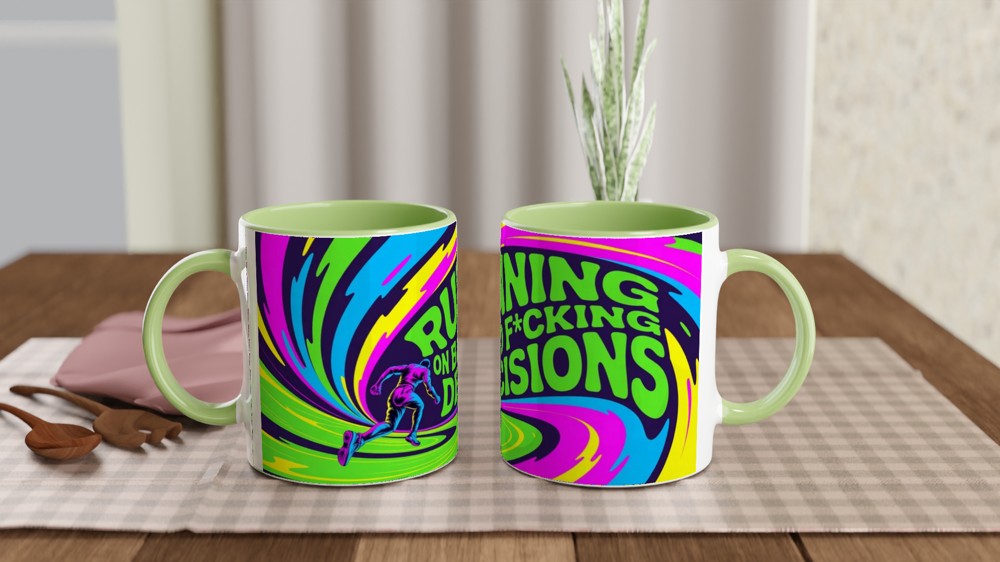 Running On Bad F*cking Decisions Psychedelic Mug — view 5