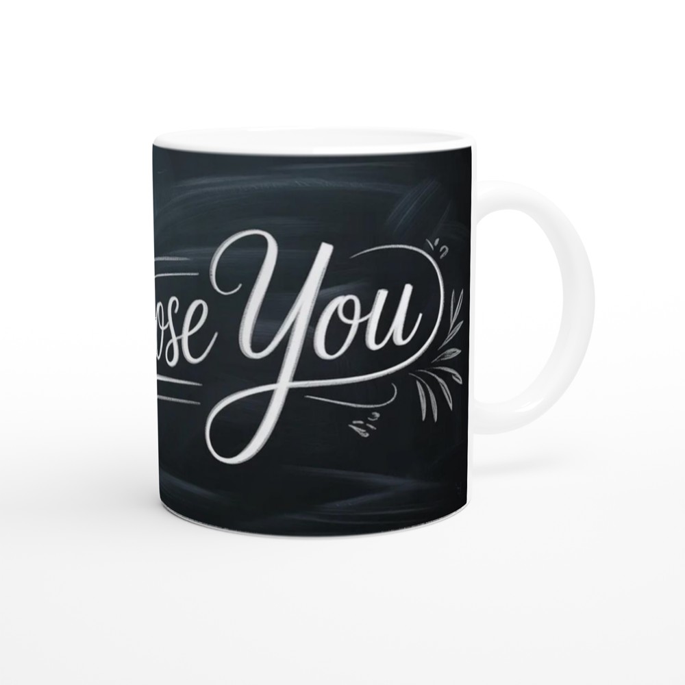 I Choose You Chalkboard Calligraphy Romantic Mug — view 12