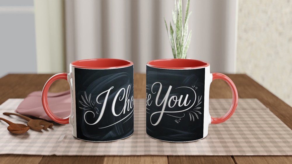 I Choose You Chalkboard Calligraphy Romantic Mug — view 7