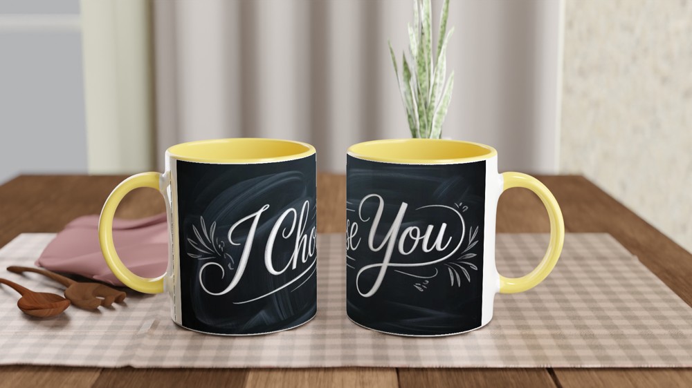 I Choose You Chalkboard Calligraphy Romantic Mug — view 8