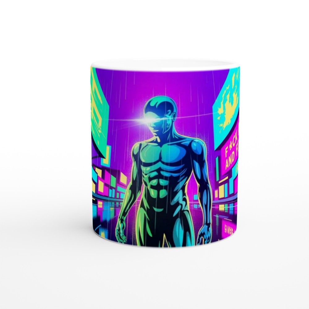F*ck Around And Find Out (Gently) - Cyberpunk Neon Mug — view 11