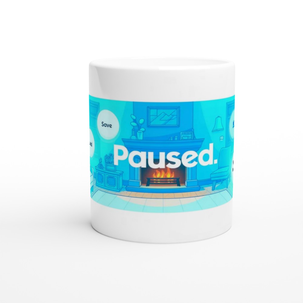 Video Game Pause Menu Cozy Living Room Mug — view 11