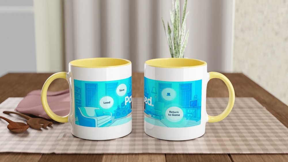 Video Game Pause Menu Cozy Living Room Mug — view 8