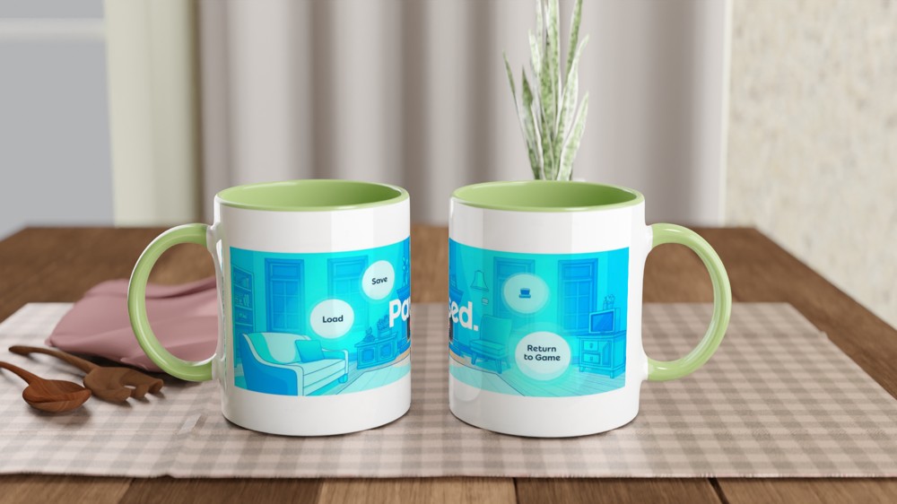 Video Game Pause Menu Cozy Living Room Mug — view 5