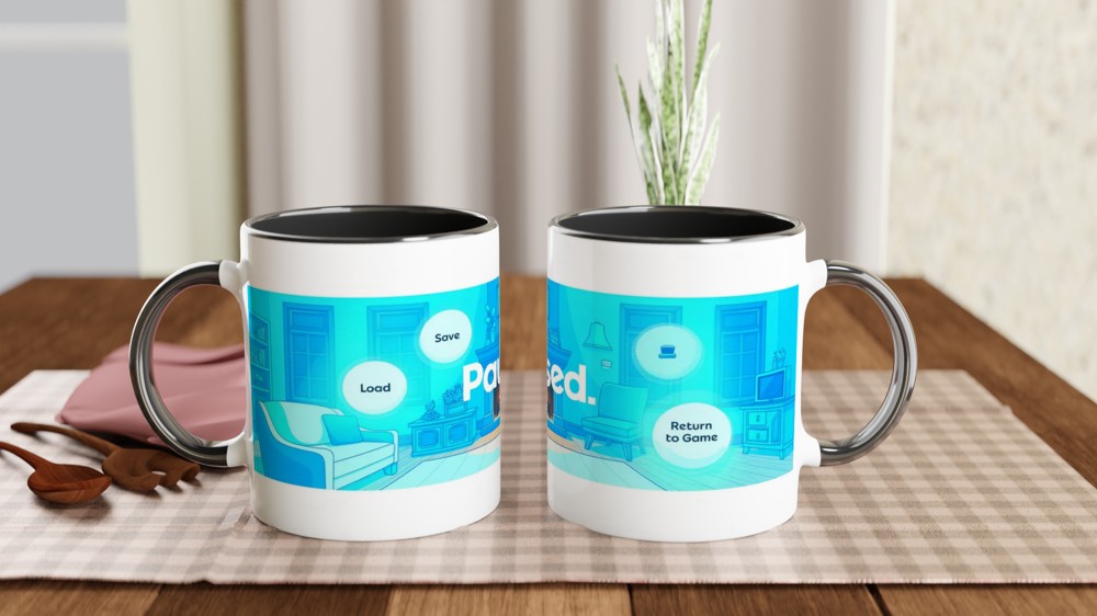 Video Game Pause Menu Cozy Living Room Mug — view 9