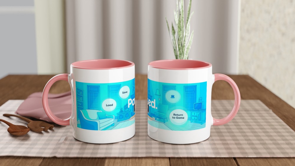Video Game Pause Menu Cozy Living Room Mug — view 6