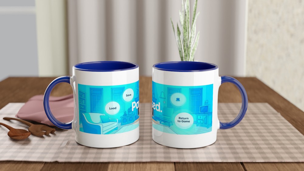 Video Game Pause Menu Cozy Living Room Mug — view 4