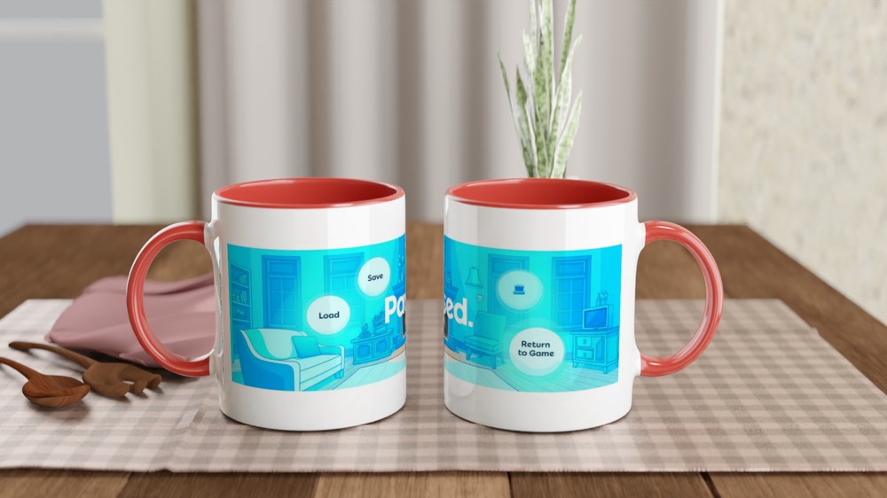 Video Game Pause Menu Cozy Living Room Mug — view 7