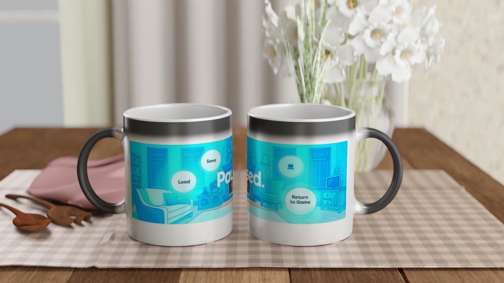 Video Game Pause Menu Cozy Living Room Mug — view 3