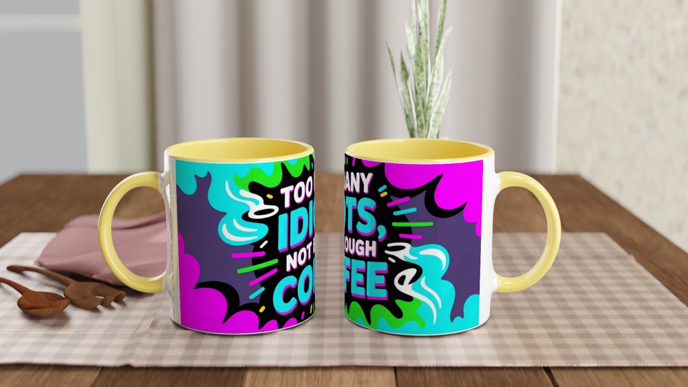 Funny Coffee Mug | Too Many Idiots Not Enough Coffee | Rude Office Gift | Colleague Leaving Present — view 8