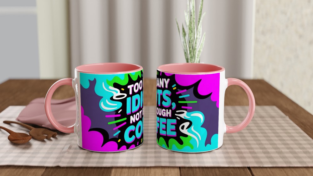 Funny Coffee Mug | Too Many Idiots Not Enough Coffee | Rude Office Gift | Colleague Leaving Present — view 6