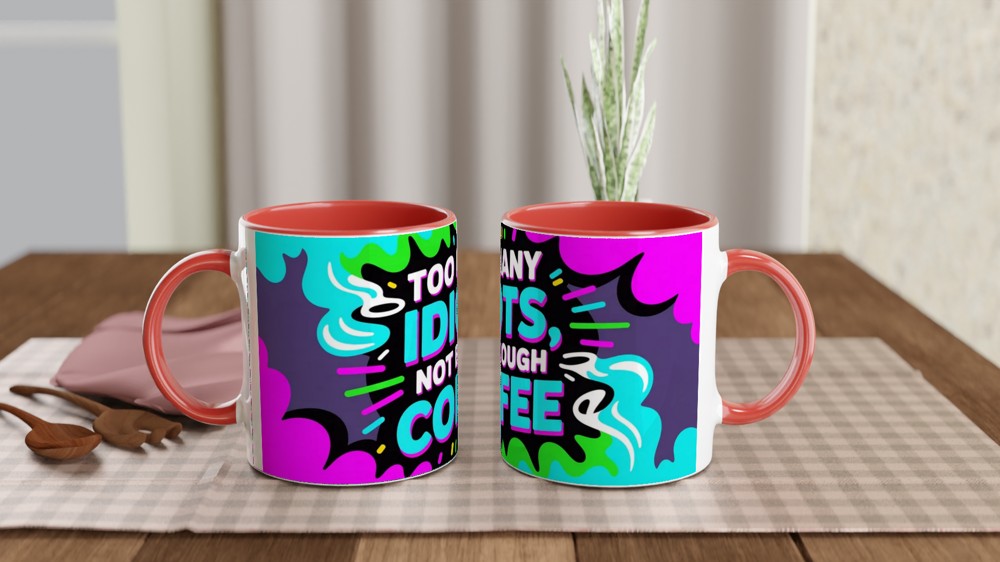 Funny Coffee Mug | Too Many Idiots Not Enough Coffee | Rude Office Gift | Colleague Leaving Present — view 7
