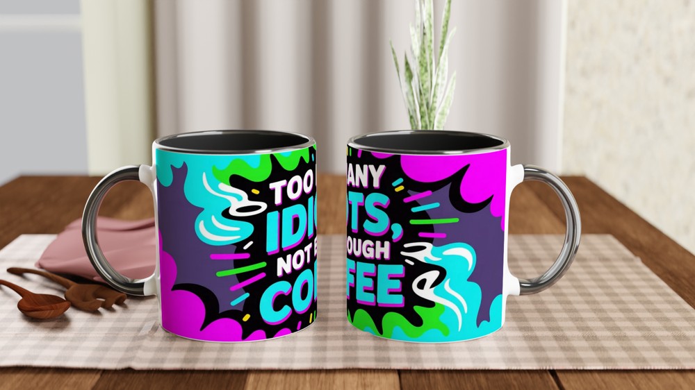 Funny Coffee Mug | Too Many Idiots Not Enough Coffee | Rude Office Gift | Colleague Leaving Present — view 9