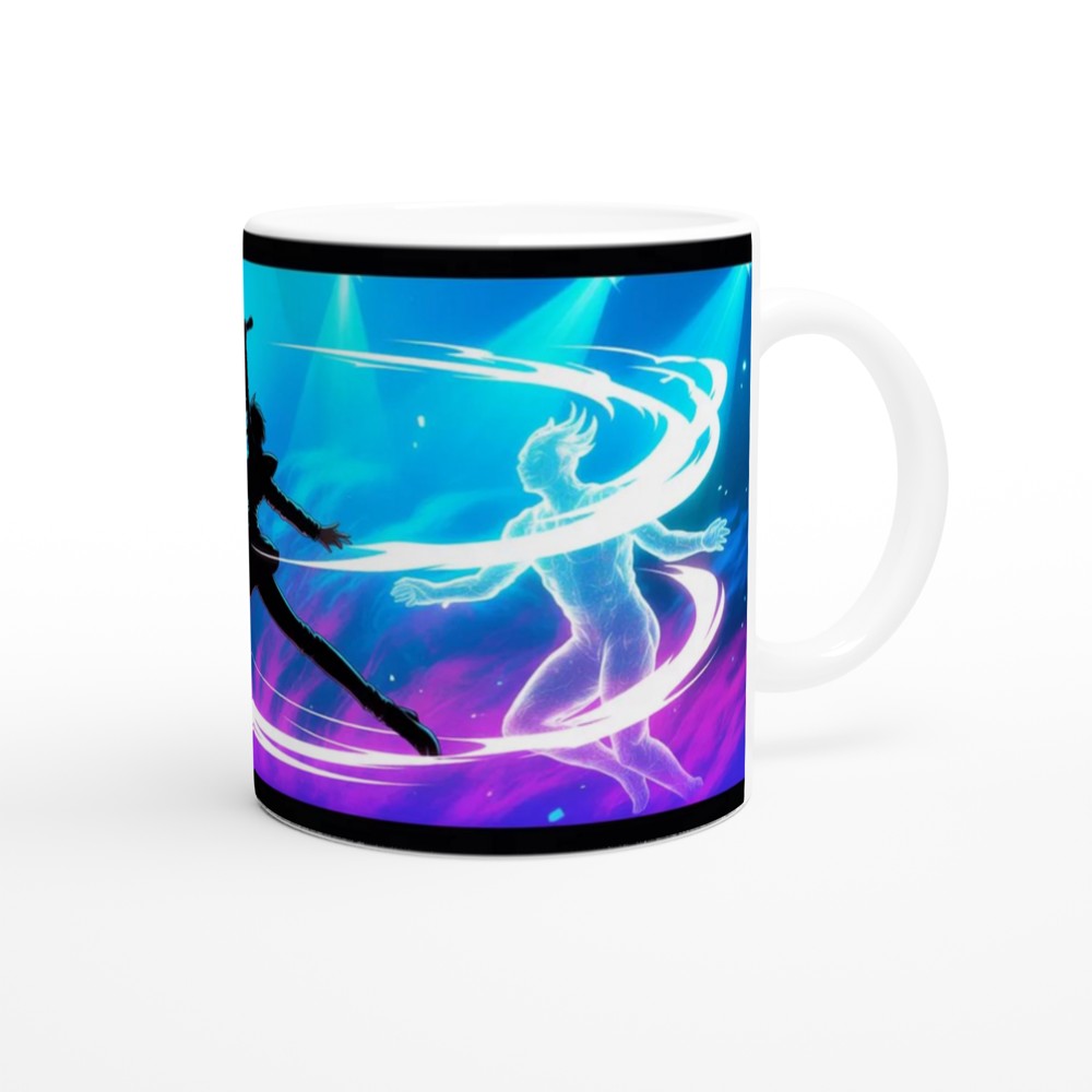 Rock Singer Silhouette with Neon Energy Swirls — view 12