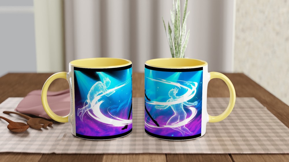 Rock Singer Silhouette with Neon Energy Swirls — view 8