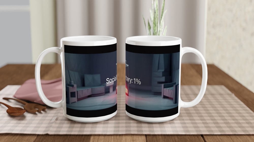 Social Battery Mug | Funny Introvert Gift | Sassy Quote Present for Best Friend | Low Battery Coffee Cup — view 2