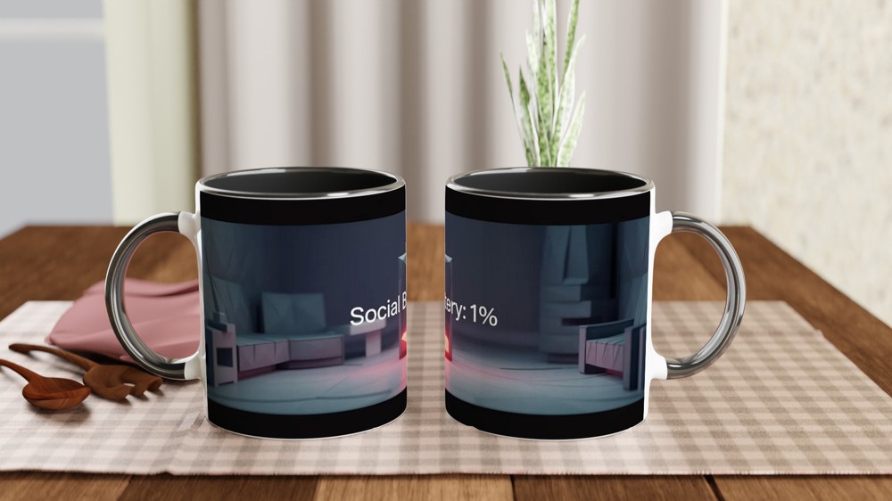 Social Battery Mug | Funny Introvert Gift | Sassy Quote Present for Best Friend | Low Battery Coffee Cup — view 9