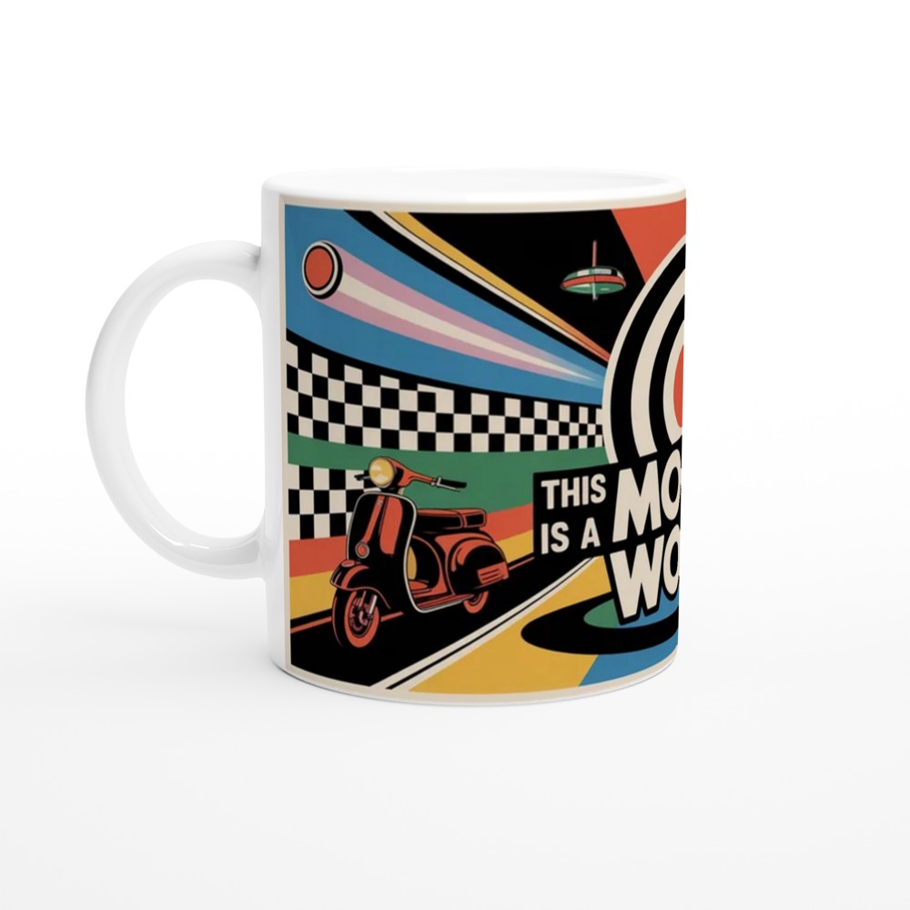 Mod Culture Mug | This is a MODern World Quote | Retro 1960s Scooter Gift | Father's Day Present for Dad — view 10