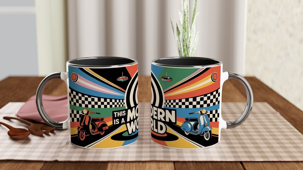 Mod Culture Mug | This is a MODern World Quote | Retro 1960s Scooter Gift | Father's Day Present for Dad — view 9