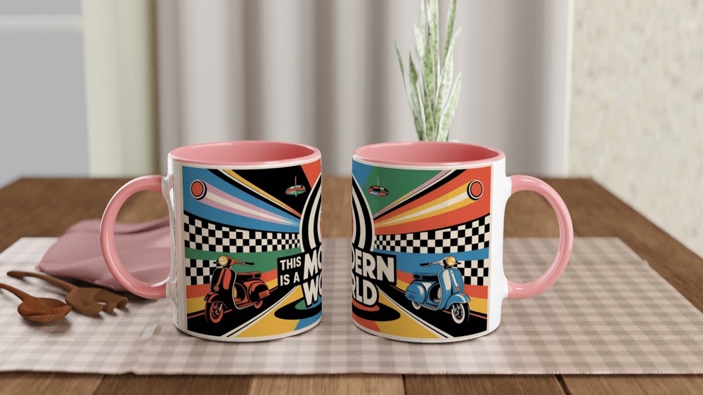 Mod Culture Mug | This is a MODern World Quote | Retro 1960s Scooter Gift | Father's Day Present for Dad — view 6
