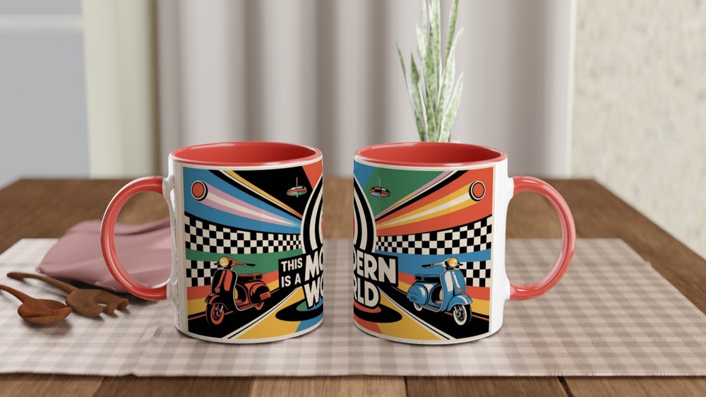 Mod Culture Mug | This is a MODern World Quote | Retro 1960s Scooter Gift | Father's Day Present for Dad — view 7