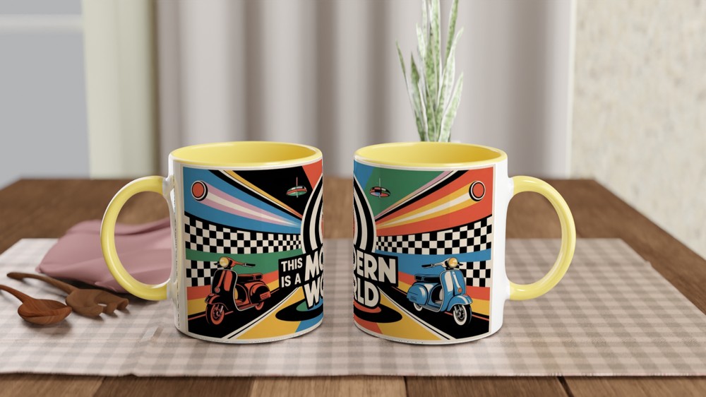 Mod Culture Mug | This is a MODern World Quote | Retro 1960s Scooter Gift | Father's Day Present for Dad — view 8